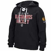 Men's Chicago Blackhawks Reebok Stitch Em Up Lace Hoodie - Black,baseball caps,new era cap wholesale,wholesale hats